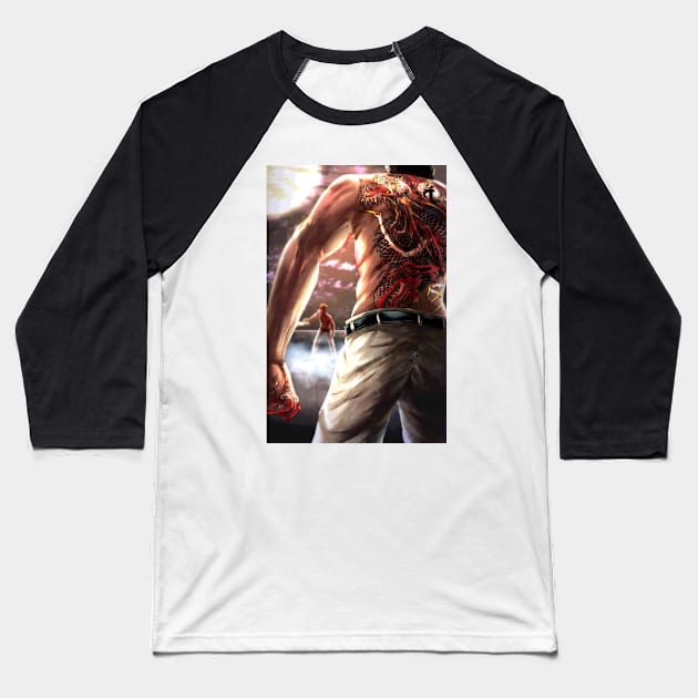 Kiryu vs Ryuji (Yakuza Kiwami 2) (11x17 Art Print/Poster) Baseball T-Shirt by Arcanekeyblade5